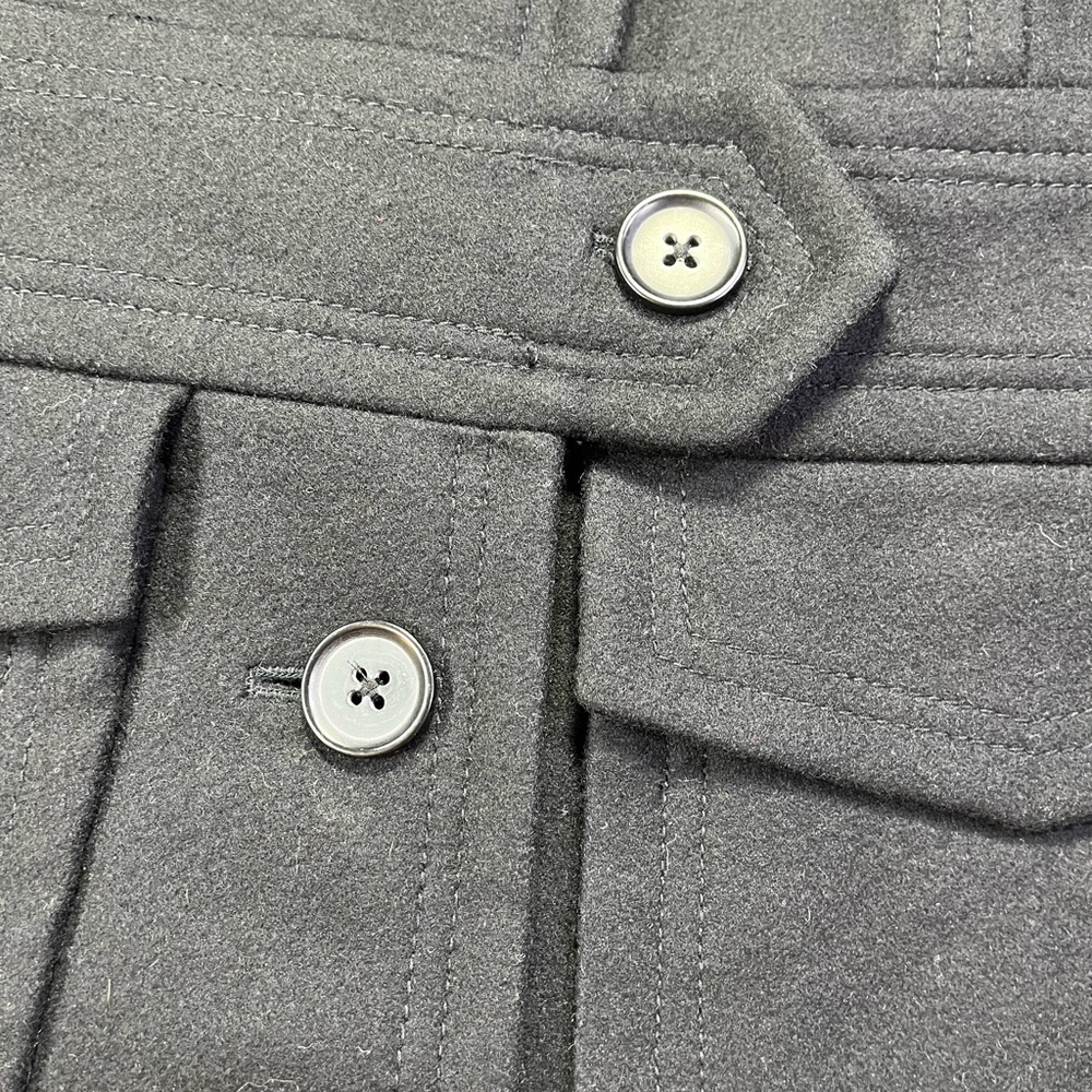 J. Crew Black Wool Trench Peacoat Coat Jacket Button Detail - 4 - Picture 4 of 9